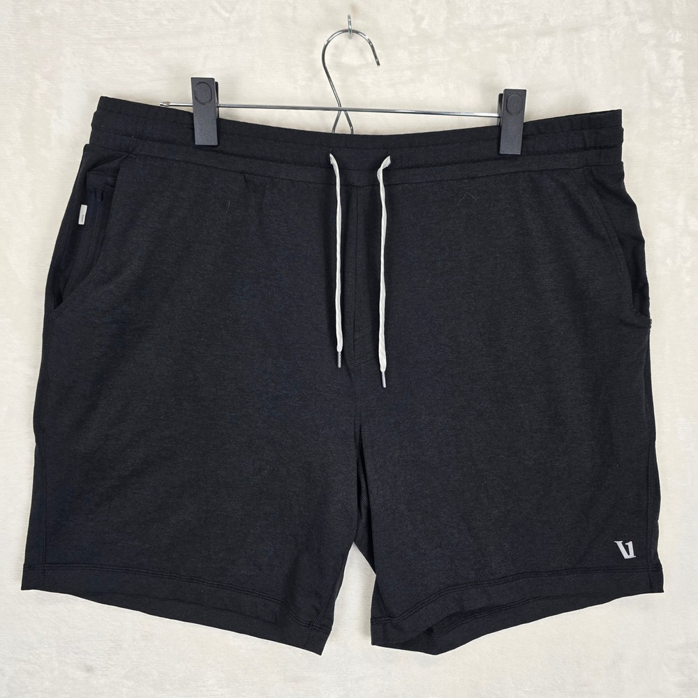 Vuori Ponto Performance Shorts Mens XXL Black Heather V344 Athletic Lounge 7 in